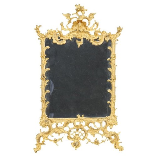 Antique Caldwell & Co. Rococo Gilt Bronze Foliate Form Dressing Mirror C1900