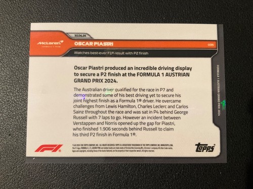 *PICK YOUR CARD* 2024 Topps Now Formula 1 F1 Base Set (UPDATED Jan 22, 2025) - 第 80/172 張圖片