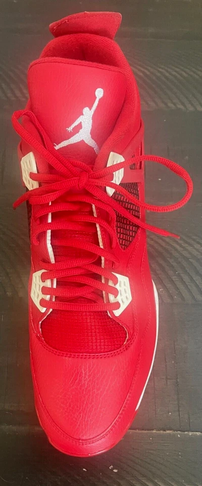 SOMENTE SAPATO ESQUERDO Nike Jordan 4 Retro MCS Chuteira Vermelha/Branca 807709-601 NOVA LEITURA Tamanho 15 - Imagem 3 de 4