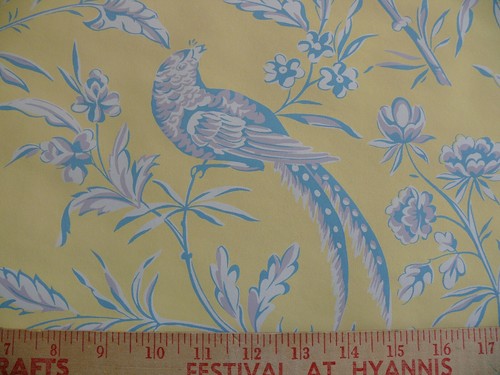 5Y SINGLE ROLL SCALAMANDRE "AVIARY" BIRD CHINO TOILE WALLPAPER YELLOW MSRPUSD200 - Picture 6 of 8