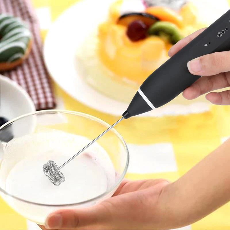 Milk Frother Rechargeable Handheld Electric Foam Maker Stirrer Eggbeater+2 Whisk Milk Frother Rechargeable Handheld Electric Foam Maker Stirrer Eggbeater+2 Whisk