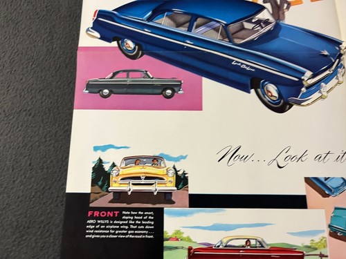 1954 Aero Willys Dealership Fold Out Poster Sales Brochure Original 23x30 Color - Picture 12 of 24
