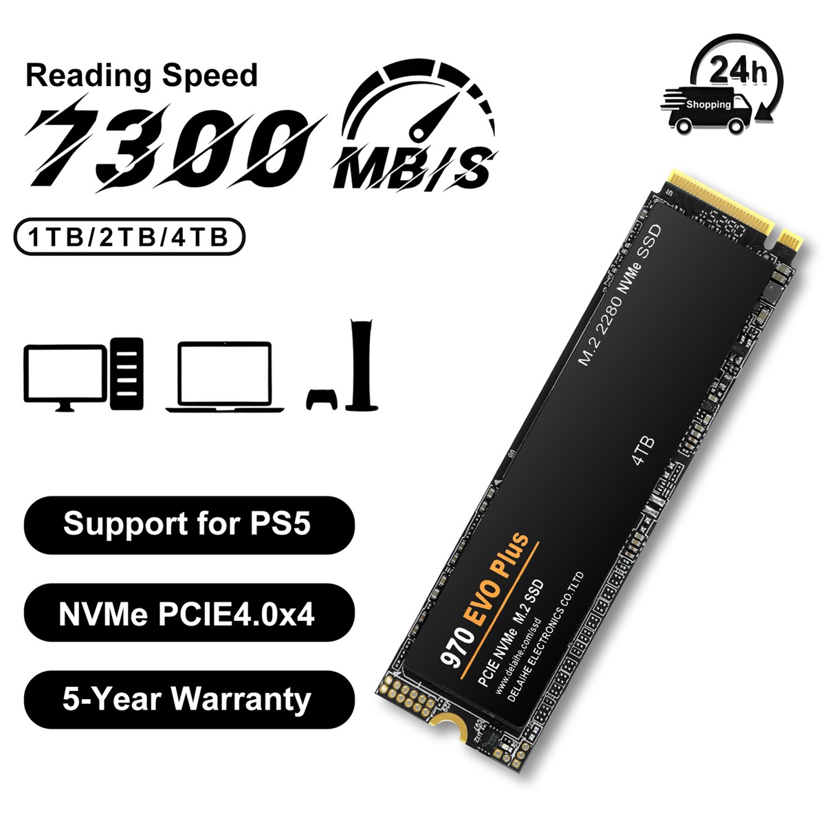 700TBW-2800TBW 970 EVO Plus SSD 1/2/4TB NVMe Hard Drive Long