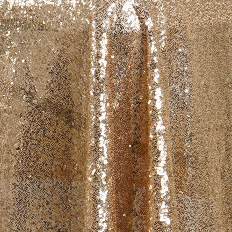 60x126" Gold SEQUIN RECTANGLE TABLECLOTH Sparkly Wedding Party Catering Linens - Image 2 of 4