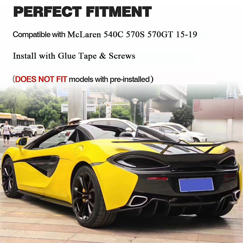 For McLaren 540C 570S 570GT 2015-2019 REAL CARBON FIBER Rear Trunk Spoiler Wing