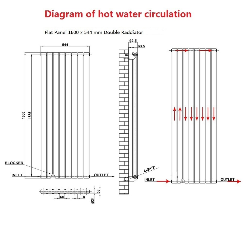Flat Panel Oval Column Horizontal Vertical Designer Radiator Central ...