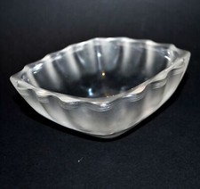 LALIQUE Art Deco Engraved Sandblasted Glass Wave Cup Bowl Signed Lalique