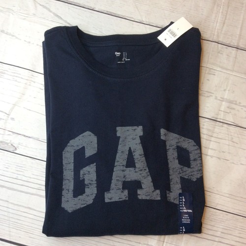 Gap Mens Long Sleeve Crew Neck T Shirt Size Large Blue With Gray Logo Nwt Ebay