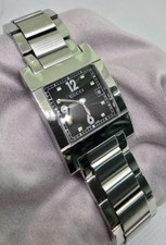 Gucci 7700L Black Silver Square Stainless Steel Quartz Ladies Watch 24mm