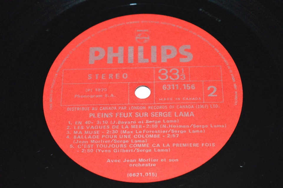 SERGE LAMA Pleins Feux Sur... 2-LP Philips Canada 6621.015 VG+/VG+/VG+ Pop Hits - Image 4 of 4