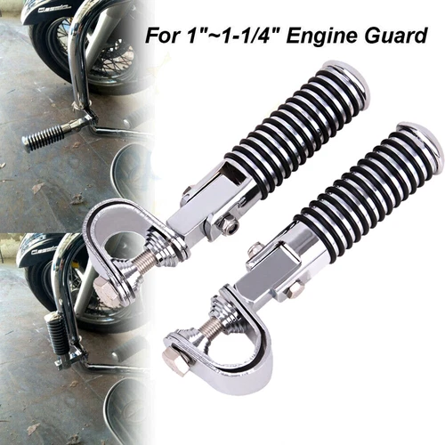 1"~1-1/4" U Clamp Highway Engine Guard Bar Crash Foot Pegs For Harley Motorcycle - Bild 1 von 7