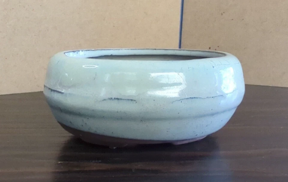 Блюдо бонсай, мятно-голубая глазурь, керамика, ручной работы, сеялка - Изображение 3 из 4