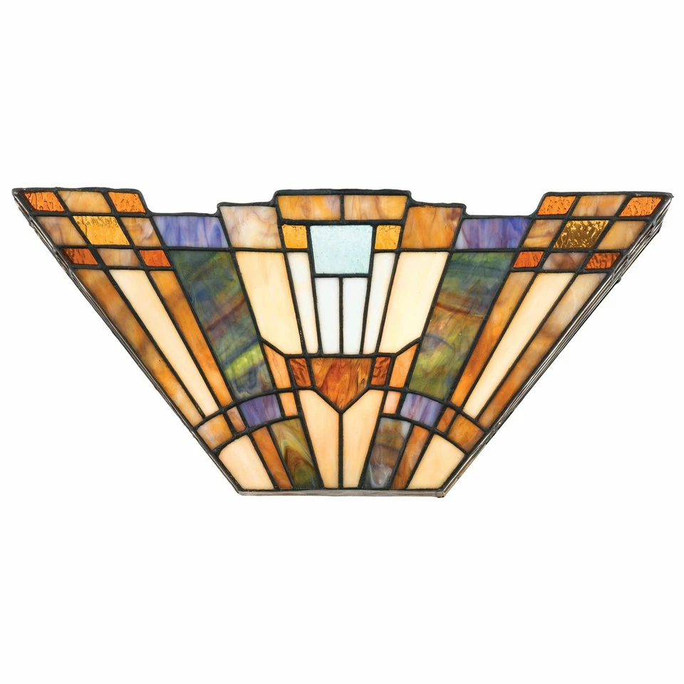 Tiffany Lampe Wand Buntglas Art Nouveau Design Wohnzimmerleuchte Flurbeleuchtung - Bild 1 von 1