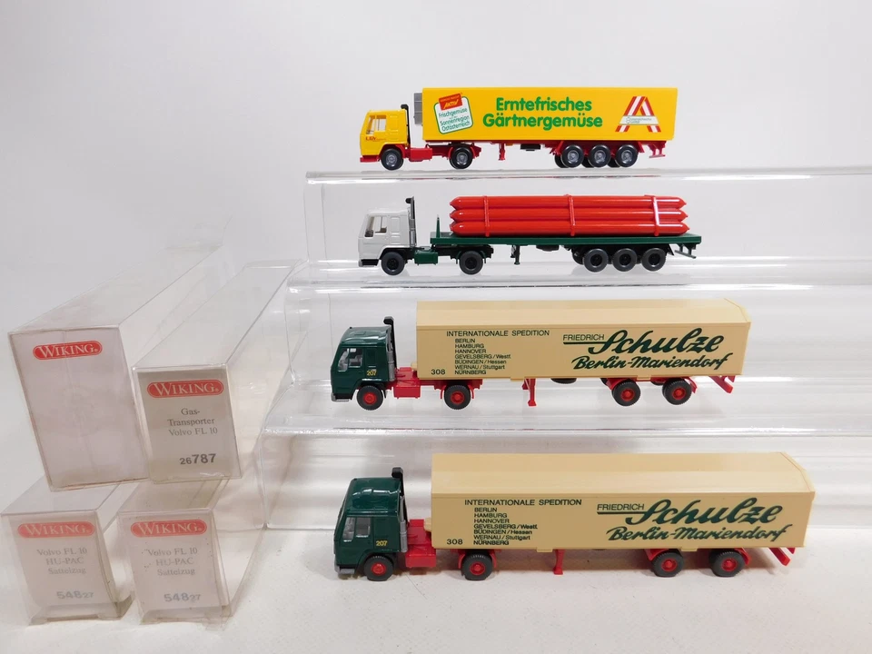 4x wiking H0 1:87 Autoarticolato Volvo: 548+787+Gärtnergemüse Mint + Box # - Immagine 2 di 4