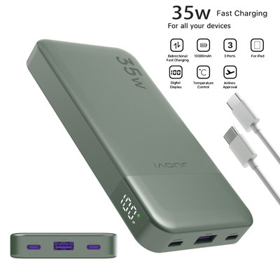 Slim Power Bank 10000mAh35W Charging Portable External Battery Backup Charger