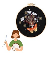 Traziewell Cross Stitch Kit- Stamped Fabric, Hoop, Threads, Needles embroidery 