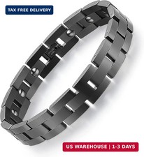 Magnetic Bracelets for Men Sleek Titanium Stainless Steel Magnetic Therapy Brace