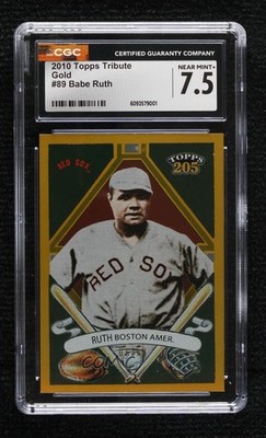 2010 Topps Tribute Topps 205 Gold 6/50 Babe Ruth #89 HOF 13u1