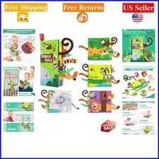 Baby Touch  Feel Crinkle Cloth Book for Infant 0-18 , Colorful Animal Theme