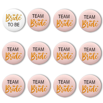 12 Stück Jga Accessoires Frauen, Rosa Team Bride Button, Bride Accessories, Part