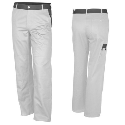 Herren Bundhose Weiß/Grau Arbeitshosen Malerhosen Baumwolle