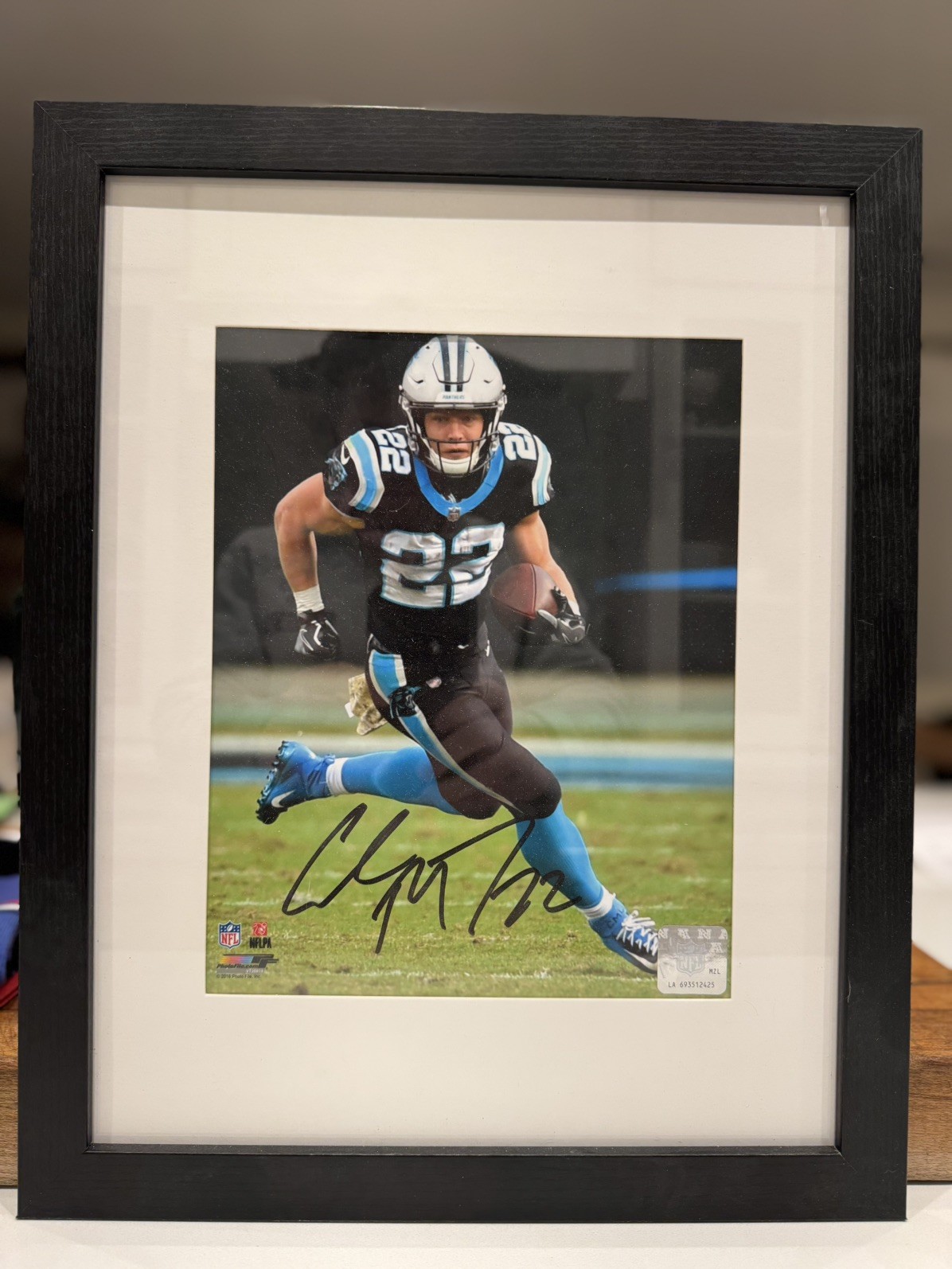 christian mccaffrey Autographed Signed Carolina Panthers Panthers Framed Photo #22 