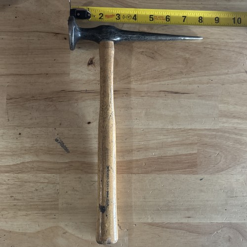 Indestro Super Long Pick Auto Body Hammer Round Flat Face 946A Vtg USA - Foto 1 di 14