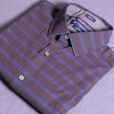 American Eagle Striped Dress Shirt Mens M Blue/Black Slim Fit Long Sleeve NWT