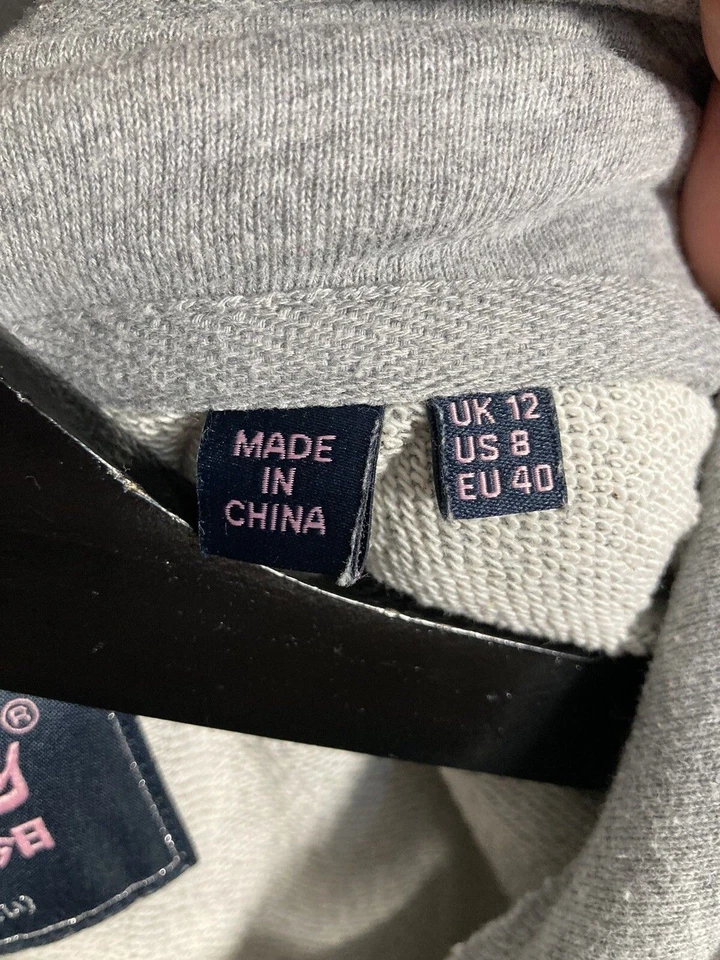 SUPERDRY Hoodie - UK 12 - Grey - Great Condition - Women’s - Imagem 3 de 4