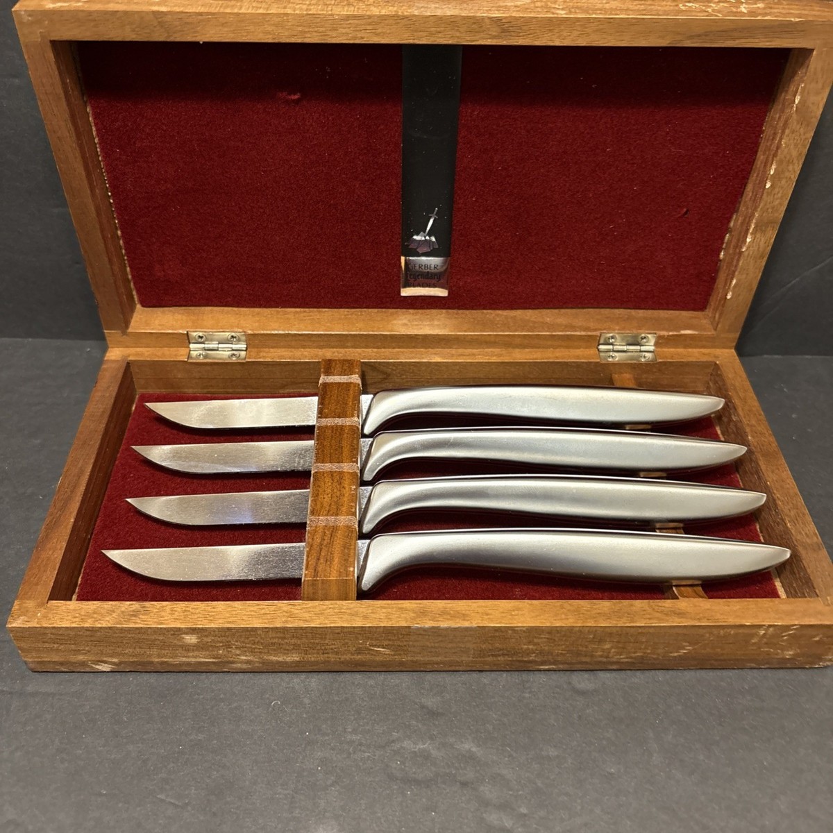  ミミング ステーキナイフ4本セット ヴィンテージ品 Vintage Set Of 4 Gerber Miming Legendary Blades Steel Steak Knives