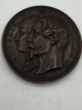 RARE MEDAILLE  NAPOLEON 3 EUGENIE VISITE REIMS  1858