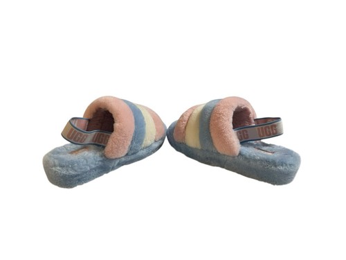 Ugg Australia Fluff Yeah Sandals Slip Ons Slippers Womens Size 9 Pink White Blue - Picture 5 of 8