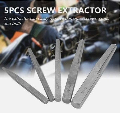 5Pcs Set Straight Fluted Screw Extractor M4 - M18 3/16inch To 5/8inch Easy Out