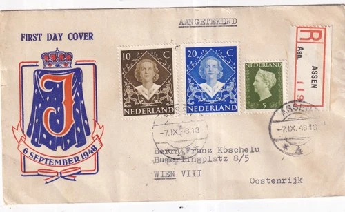 Netherlands Registered 1948 First Day Cover