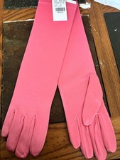 Vintage White Opera Length Gloves Nylon Satin Stretch Made in USA NEW Read