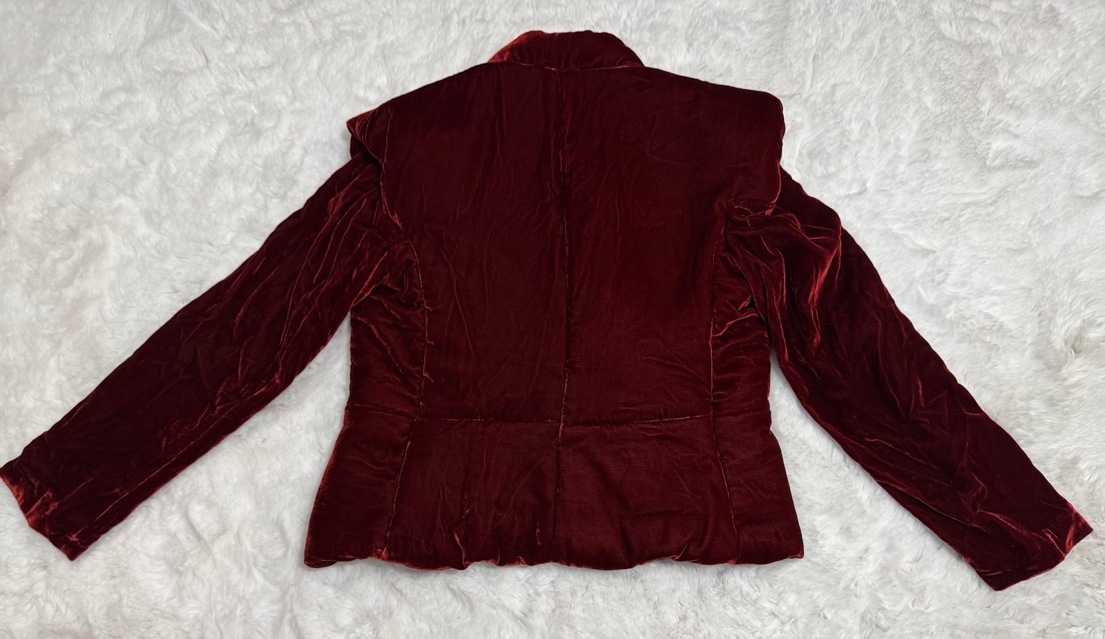 ZARA VELVET QUILTED JACKET LIMITED EDITION SIZE LARGE L BLAZER SHOULDER PADS image 4