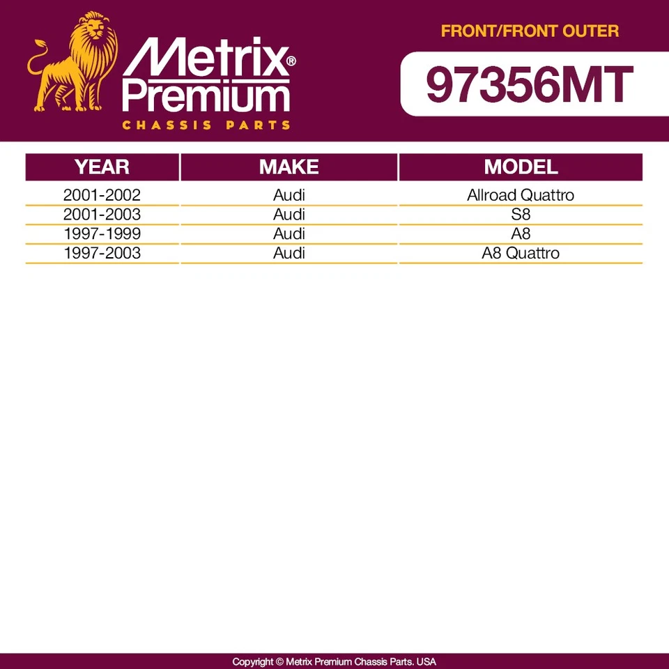 Outer Tie Rod End & Front Sway Bar Link Kit for 2001-2002 Audi Allroad Quattro - Image 2 of 4