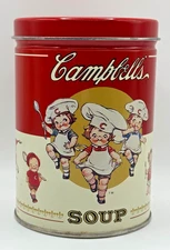 Vintage 1990 Campbell’s Soup Kids Tin Canister 90s Nostalgia Storage Kitchen Dec