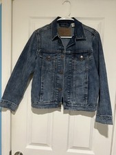 Big Kid Denim Jacket Size Medium 10-12 Boy's Blue Jean Long Sleeve Button Front