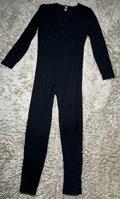 American Apparel Full body Catsuit Women Large Black Lightweight DEADSTOCK Y2K