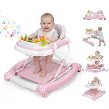 Foldable 5-in-1 Toddler Walker Height Adjustable Baby Bouncer with Music  Light