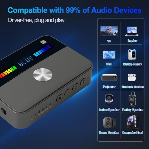 Bluetooth 5.3 Empfänger Transmitter Receiver NFC HiFi Adapter 3,5 mm AUX DHL - Bild 13 von 24