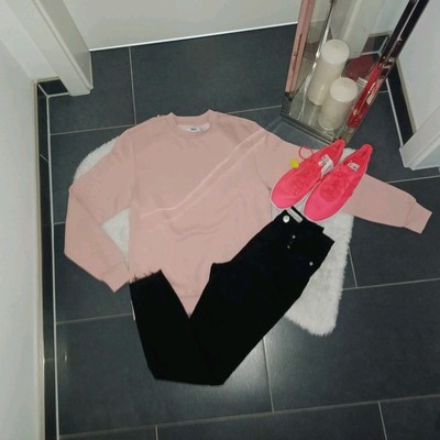 Neu Set Outfit S 36 38 hose skinny schwarz stretch Sweatpulli sweater RAD Top