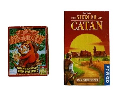 2 Reisespiele / Mitbringspiele Set Catan Würfelspiel + Funky Monkey Vollständig