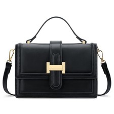 KKXIU Crossbody Bags for Women - Top Handle Purses for Lady, Leather B-black