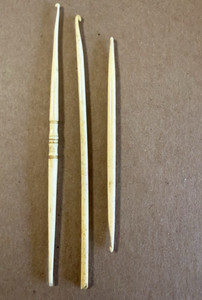 Vintage Bone Crochet Hook Needle Double End & 2 DAMAGED Hooks