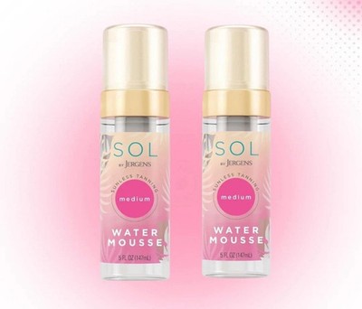 2 Pack SOL by Jergens Sunless Tanning Water Mousse 5 Oz Each - Medium