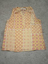 Violet + Claire Womens Shirt Sz Medium Multicolor Print 1/4 Button Flowy Comfort