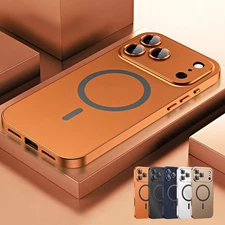 For iPhone 17 Pro Max 16 15 14 13 12 Alloy Metal Aluminium Magnetic MagSafe Case