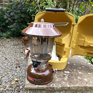 Original Coleman Model 275 Vintage Brown Camping Lantern with Carrying Case